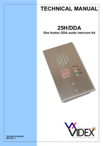 Videx DDA series audio - 25HDDA 1 button DDA audio intercom kit - Installation Guide