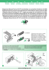 Comelit technical manual for VIP single-family KIT with Vandalcom entrance panel Art. 8503