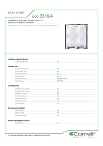 Comelit 3316/4 data sheet