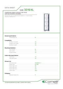 Comelit 3316/4L data sheet