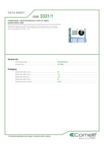 Comelit 3331/1 data sheet