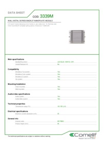 Comelit 3339M data sheet