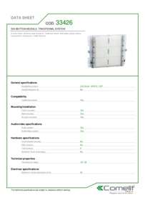 Comelit 33426 data sheet