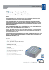 PAC Oneprox keypad reader brochure