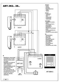 Videx 836 series Audio Wiring Diagram - 1 x Entrance, 2 x phones, 321 AC PSU