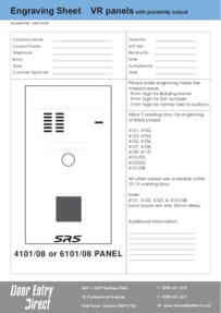 Engraving Sheet proximity panels - for customers to complete