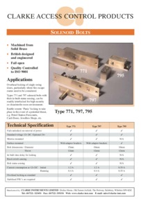 Clarke-Instruments 771, 795 & 797 Solenoid Bolts
