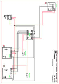 Videx 836 series Audio Wiring Diagram (4+n) - 2 x Entrance, 1 x phone (SMART1), 522 AC PSU. for EK911
