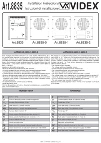 Videx 8835 audio modules (1+n) - Installation Guide