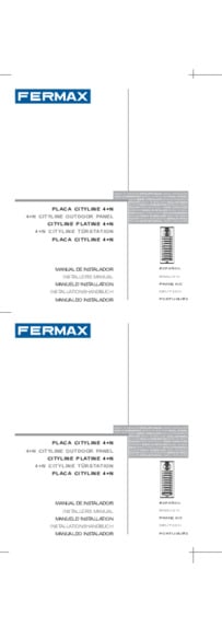 Fermax instruction manual for city panel Art. 70001
