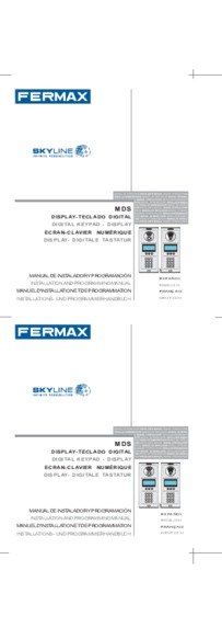 Fermax manual for Skyline MDS display keypad Art. 7447