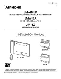 Aiphone JM-4MED installation instructions