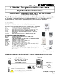 Aiphone LEM-1DL Installation manual