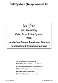 Bell (BSTL) Bellfree Manual BF2-72 Way (PD-172 Iss 1B)