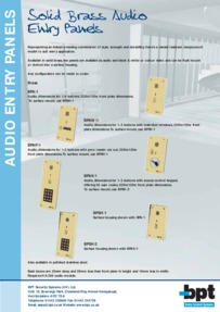 Brochure for Solid Brass entry panels