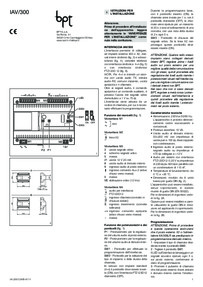 BPT IAV/300 installation manual
