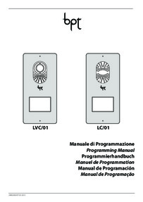 BPT LC/01 & LVC/01 User manual