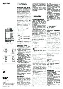 BPT installation instructions for XAV/300
