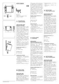 BPT XDV/300A installation instructions