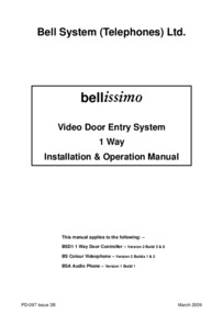 Bell video entry installtion manual