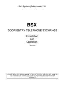 Bell BSX User manual