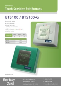 BTS100 Touch Sensitive Exit Button Brochure