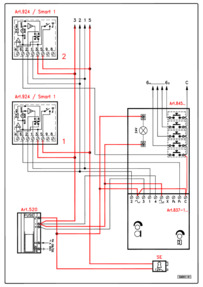 Videx 837 series Audio Wiring Diagram (4+n) - 1 x Entrance (837/2 + 845), n x phone (924), 520 PSU