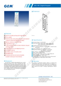 DG-180 Digital Keypad Brochure