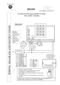 Instructions for DG502-M access control unit (Magstripe applications)