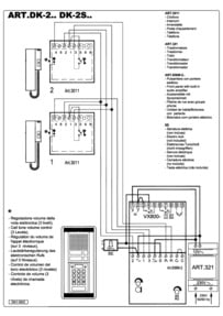Videx DK2 Audio Wiring Diagram (3+n) - 1 x Entrance (with codelock), 2 x phone (3011), 321 PSU