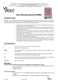 Videx Door Monitoring Unit
