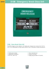 SRS - D108 Break Glass Unit - Datasheet - Feb 2018