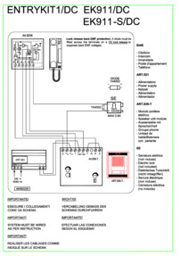 Videx 836 series Audio Wiring Diagram (4+n) - 1 x Entrance, 1 x phone (924), 521 DC PSU. for EK911DC
