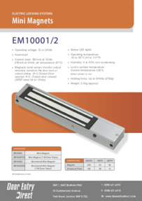 EM10001 & EM10002 12/24V Mini Magnets Brochure