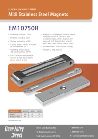EM10750R Midi Stainless Steel Magnets Brochure