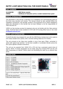 Videx DDA Entry Loop induction coil for door panels - Installation Guide