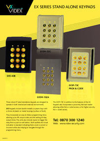 Videx EX series - Stand alone digital code locks