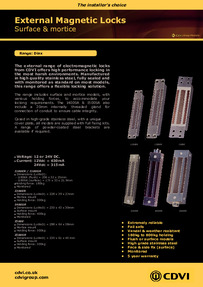 CDVI External Maglocks brochure