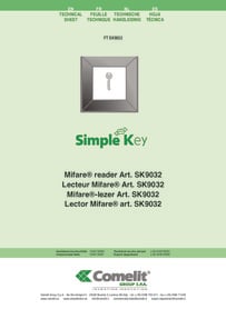 Comelit SK9032 Internal Flush-mounted reader - Technical Manual