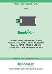Comelit Technical Manual - SK9073 Simplekey RS485-USB module for network connection