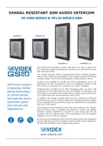 Videx GSMVRK1 feature sheet