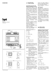 BPT ICB/300 installation manual
