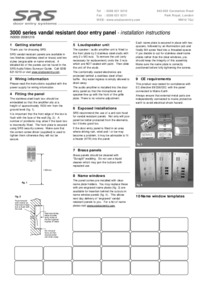 Instructions for SRS 3000 series vandal resistant video panels