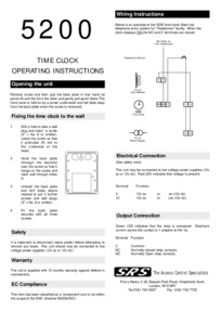 Instructions 5200       Time clock (pre 2003)