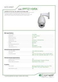 Comelit IPPTZ110IRA data sheet