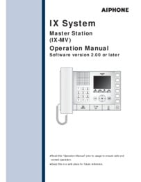 Aiphone - IX-MV - Operation Manual - Oct 2017