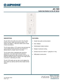 Aiphone JK-1SD data sheet