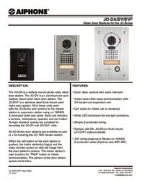 Aiphone JO Series panels data sheet