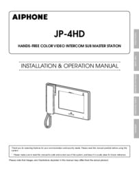 Aiphone JP-4HD Instruction manual