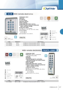 CDV KCIN and Profil 100 keypads with remote electronics Brochure